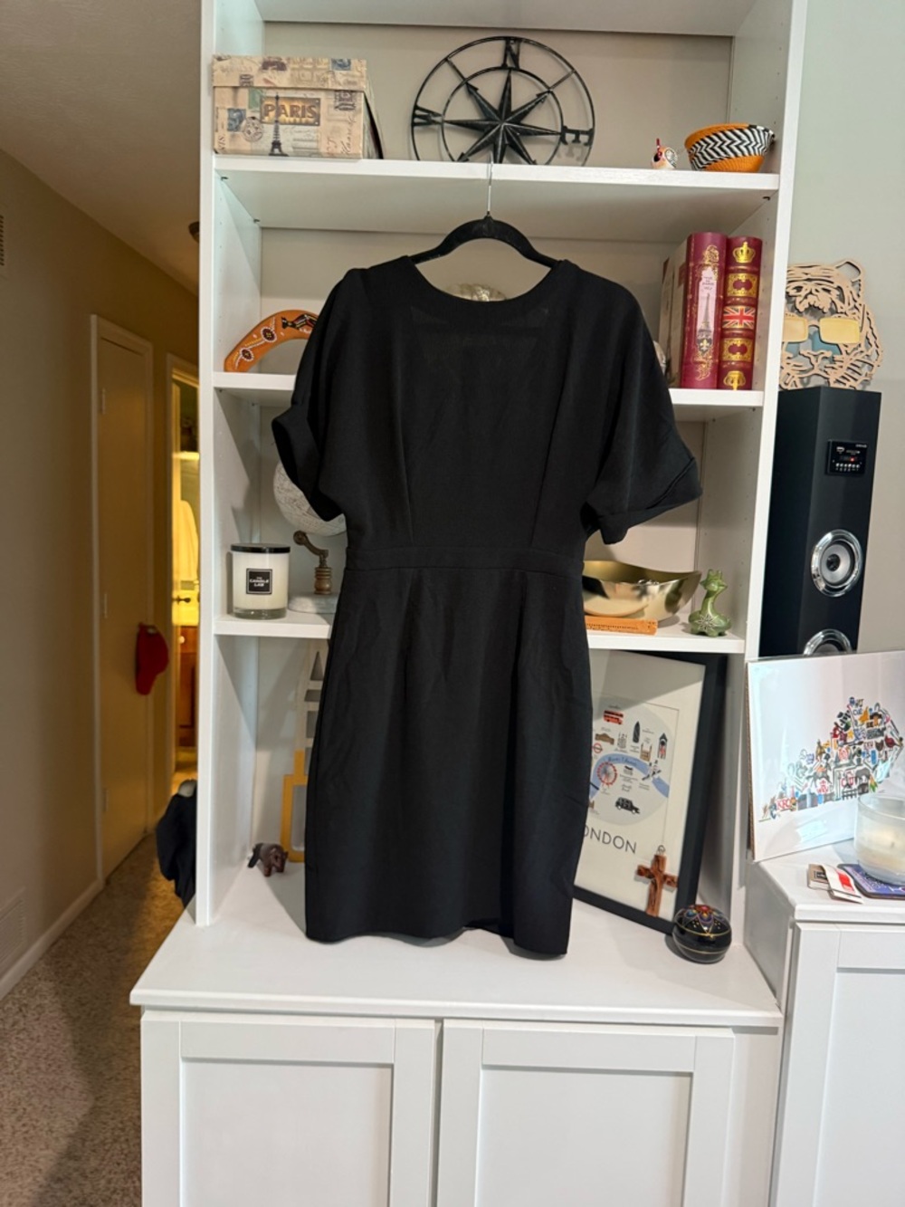 ASOS Black Short Puff-Sleeve Mini Dress